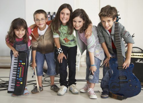 group of children with instruments